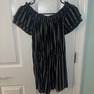 Off-The-Shoulder Striped Romper